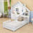 Pivoine 2 Drawers Wood House-Shapded Platform Bed with Shelves-805697173-805697170