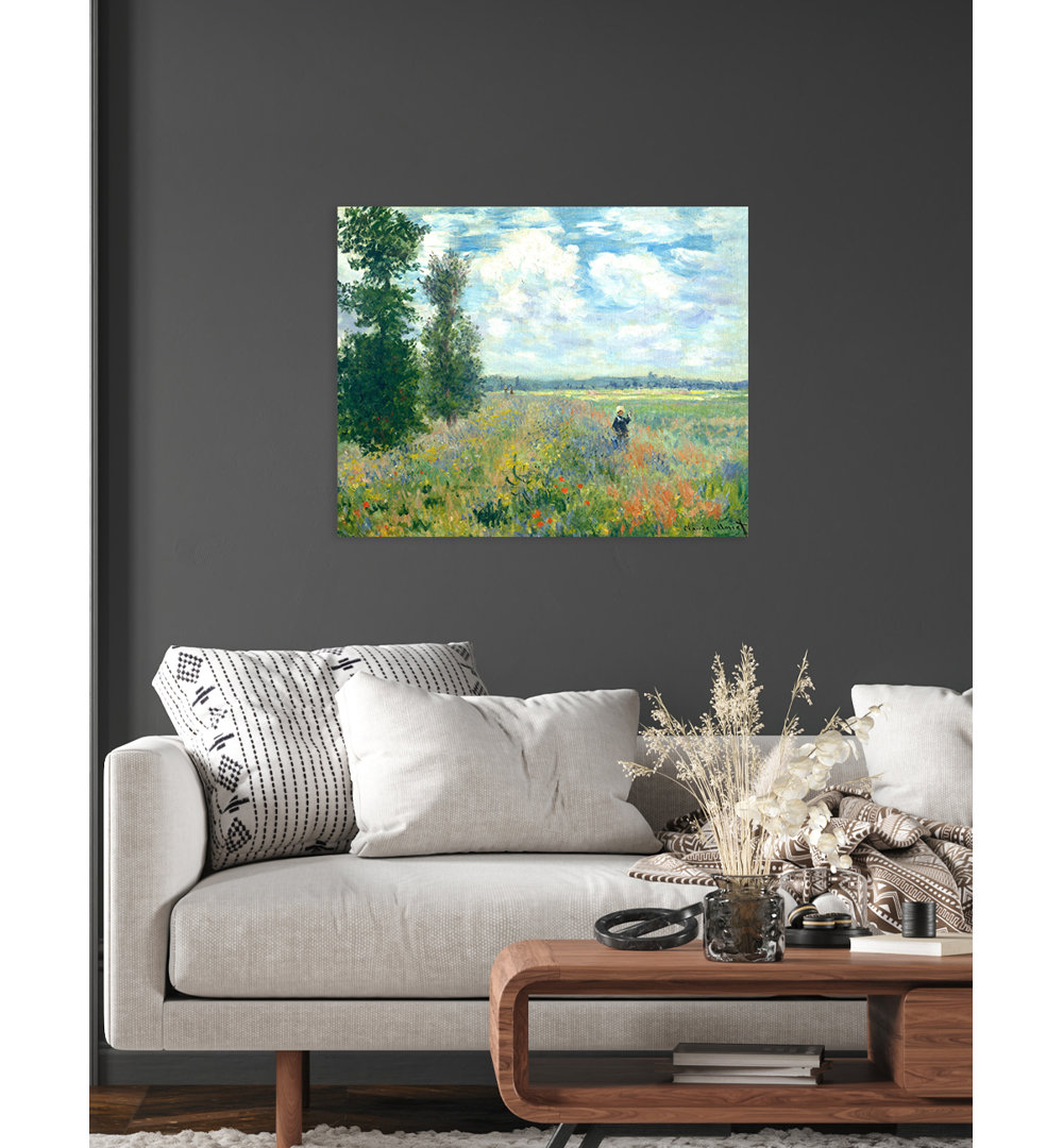 Poppy Fields Near Argenteuil Canvas by Claude Monet Print DECORARTS 