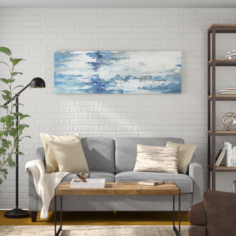 «Elongated Blue Hues», reproduction sur toile tendue, H 10 po x l 30 po x P 1,5 po