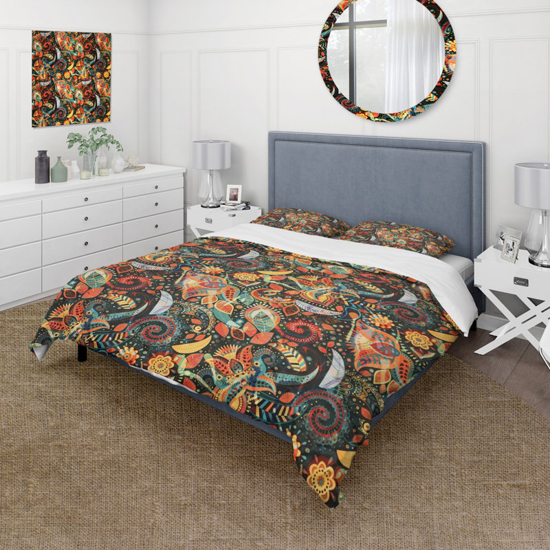 Traditional Paisley Duvet Cover, Twin Duvet Cover + 1 Sham