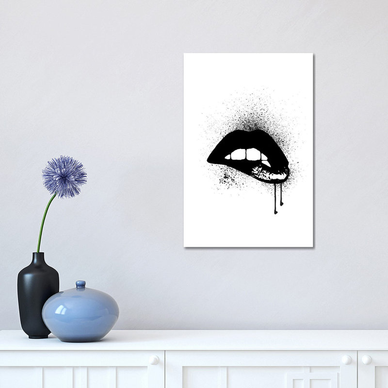 Lips Drip 1 Piece Wrapped Canvas Wall Art, 30.48 cm H x 45.72 cm W