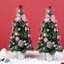 2 pièces Mini arbre de Noël de 17,7 pouces avec base de panier de bureau pour arbre de Noël, arc, pomme de pin, décorations de Noël