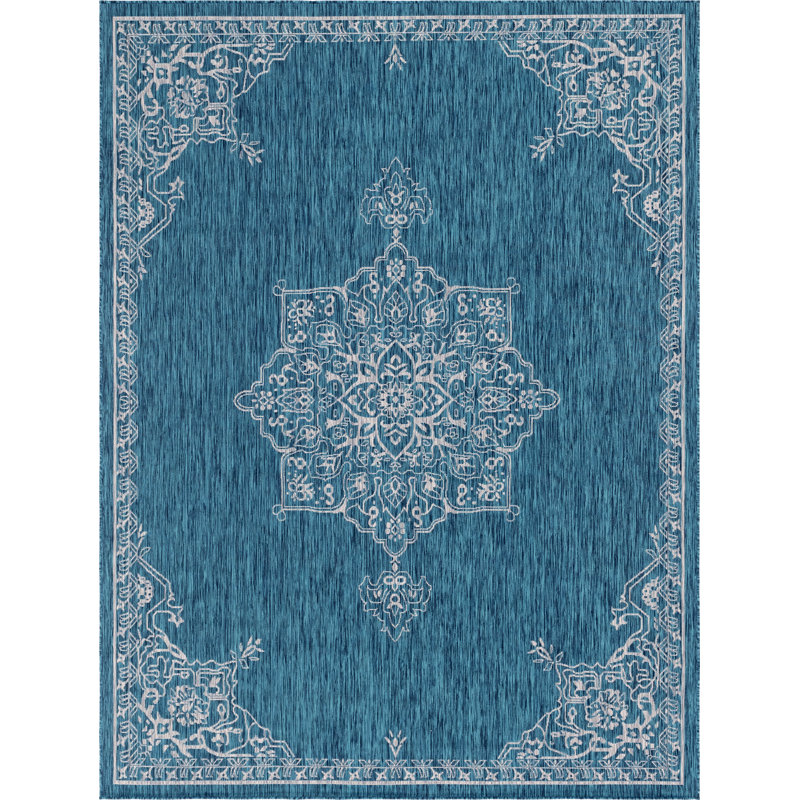 Craighead Oriental Indoor / Outdoor Rug, Rectangle 9' x 12'2"