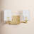 Keta Luisa bath wall sconce with clear fluted glass shades-684034242-684034249
