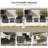 Winston Porter 5 Piece Patio Rattan Furniture With 2 Ottomans & Tempered Glass Coffee Table Black