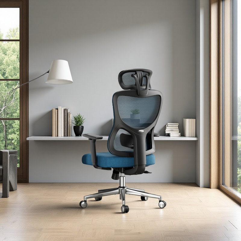 Ergonomic Office Chair,Mesh Desk Chair With Adjustable Lumbar Support And Headrest,Comfy Computer Chair With 3D Armrest Recling Swivel Chair For Home, Office, Study Room