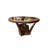 Teak Round Glass and Solid Wood Top with Solid Wood Base Dining Table