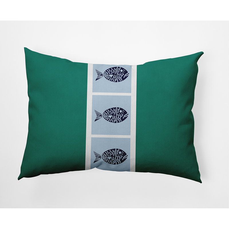 Coussin lombaire intérieur / extérieur Fish Chips, Vert
