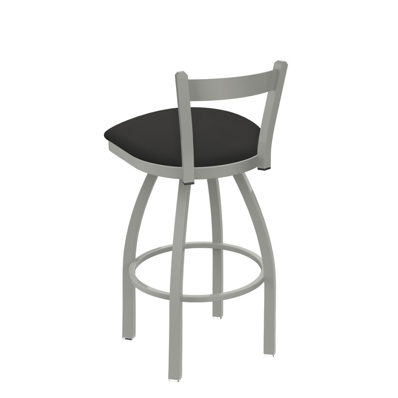 821 Catalina Low Back Swivel Bar Stool, Anodized Nickel, Canter Iron, Counter Stool (25" Seat Height)