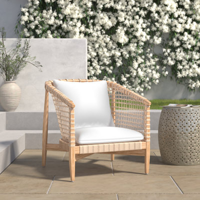 Chaise de patio en teck Izel