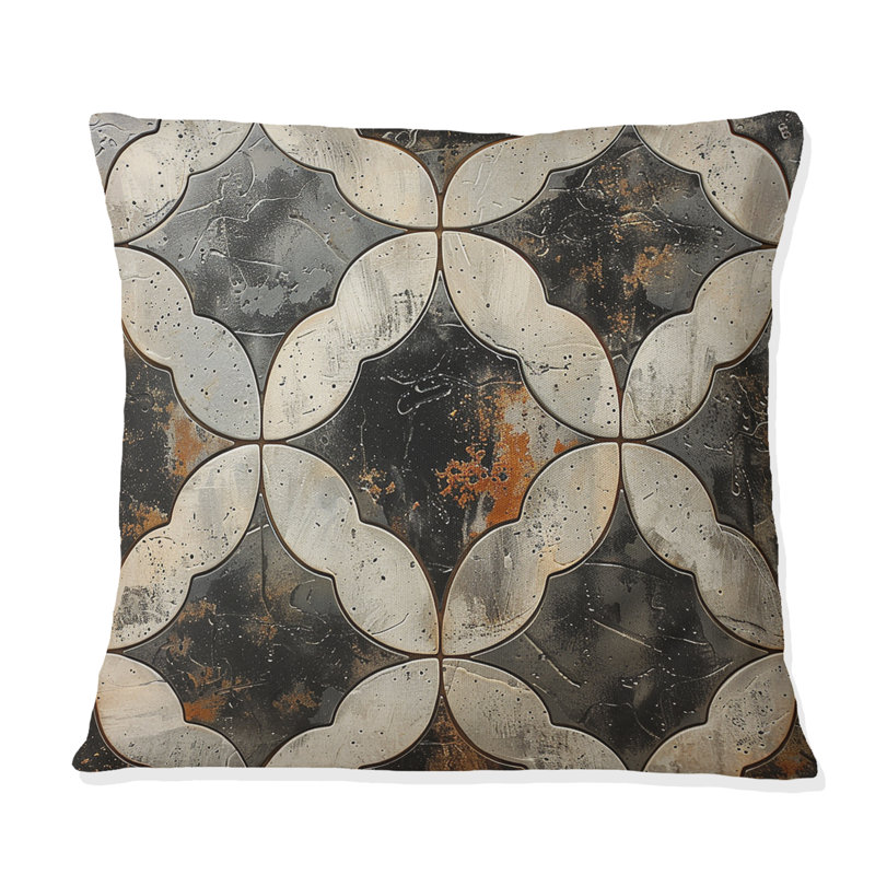 Coussin Beige Modern Trellis IV - Modern, H 16 po x l 16 po