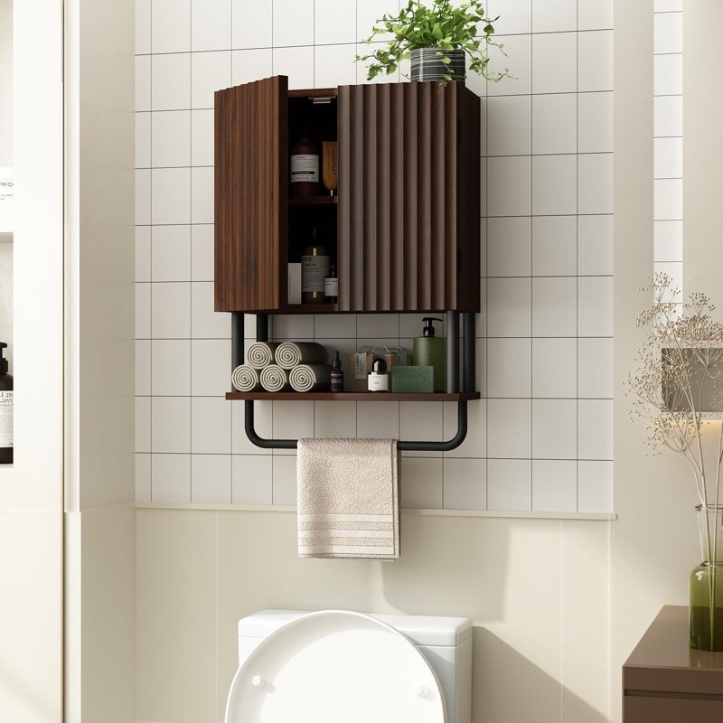 Armoire de salle de bain Farmhouse, Noyer foncé