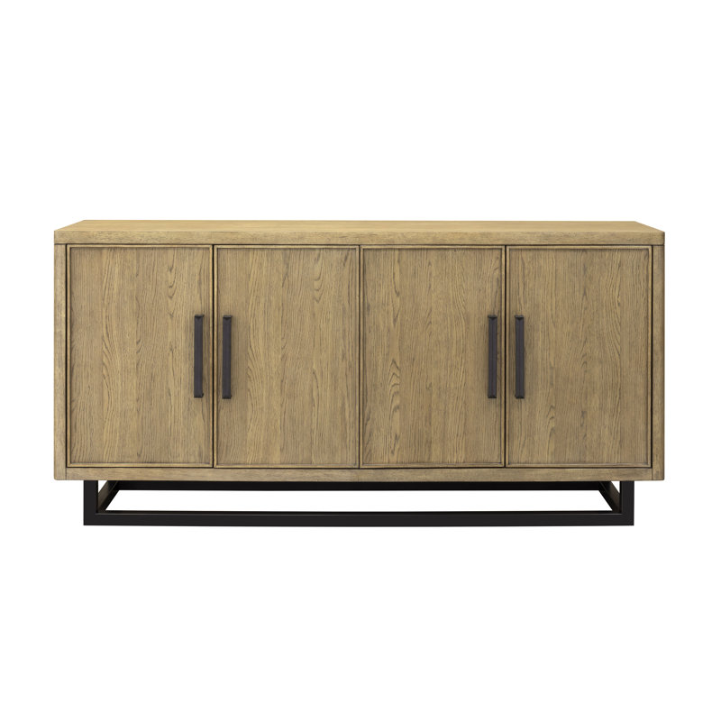 Catalina 72'' Distressed Wood and Black Metal Sideboard