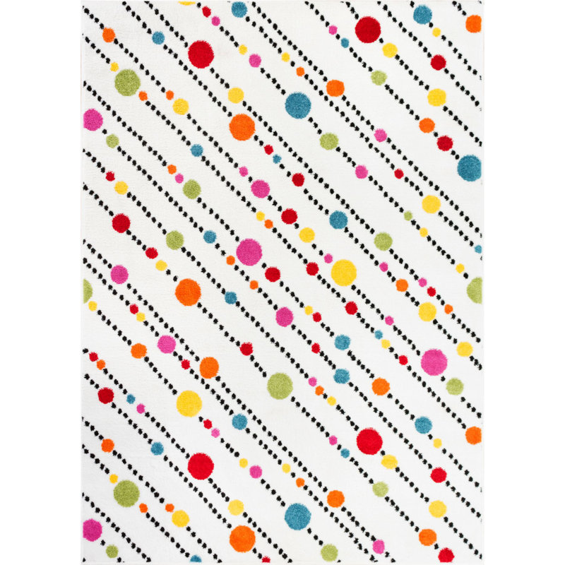 Abdulkadir Striped Polypropylene Rug, Rectangle 3'3" x 5'