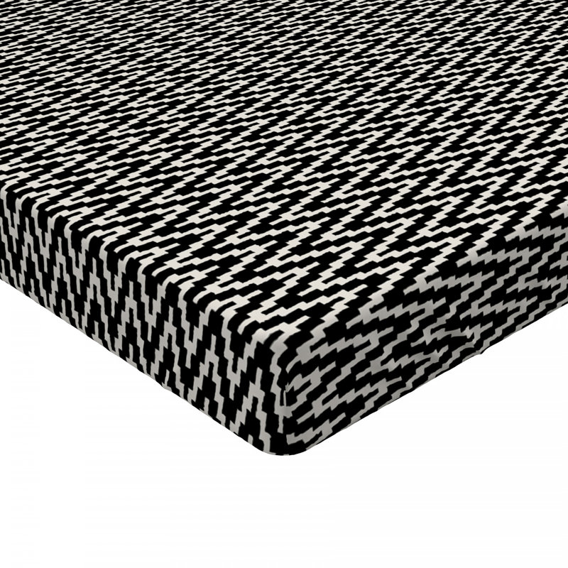 Microfiber Chevron Fitted Sheet, Black Chevron 1, Full Fitted Sheet