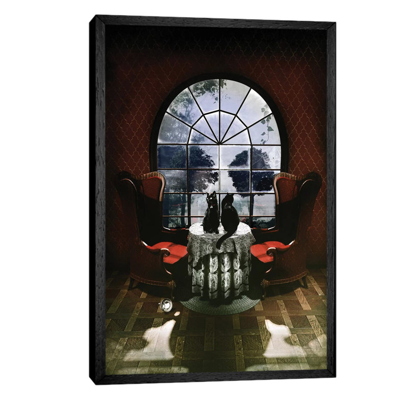 Room Skull - Print on Canvas, 101.6 cm H x 66.04 cm W, Black Framed
