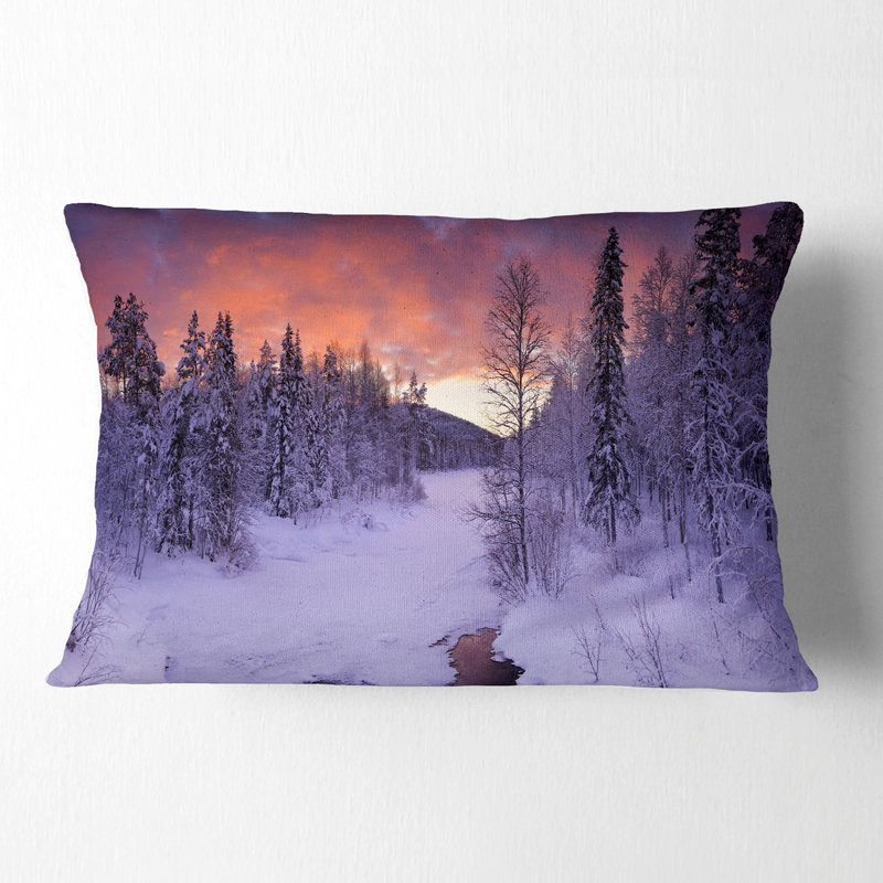 Coussin lombaire paysage en Laponie finlandaise en hiver
