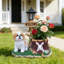Charmante statue de jardinière en forme de lanterne solaire pour chien, parfaite pour la décoration extérieure et l'éclairage nocturne.