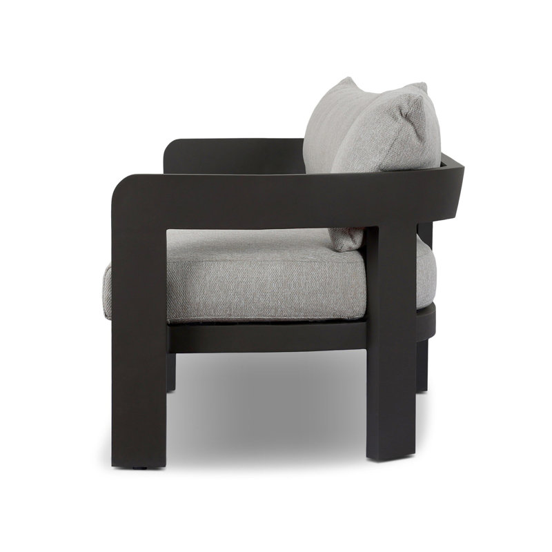 Victorine Outdoor Metal Sofa-96"-Alessi, Concha Fog