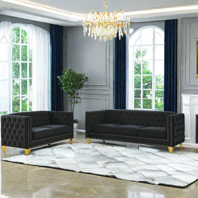 Cici 2 - Piece Velvet Living Room Set