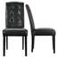 Chaise de salle à manger en vinyle noir par Modway