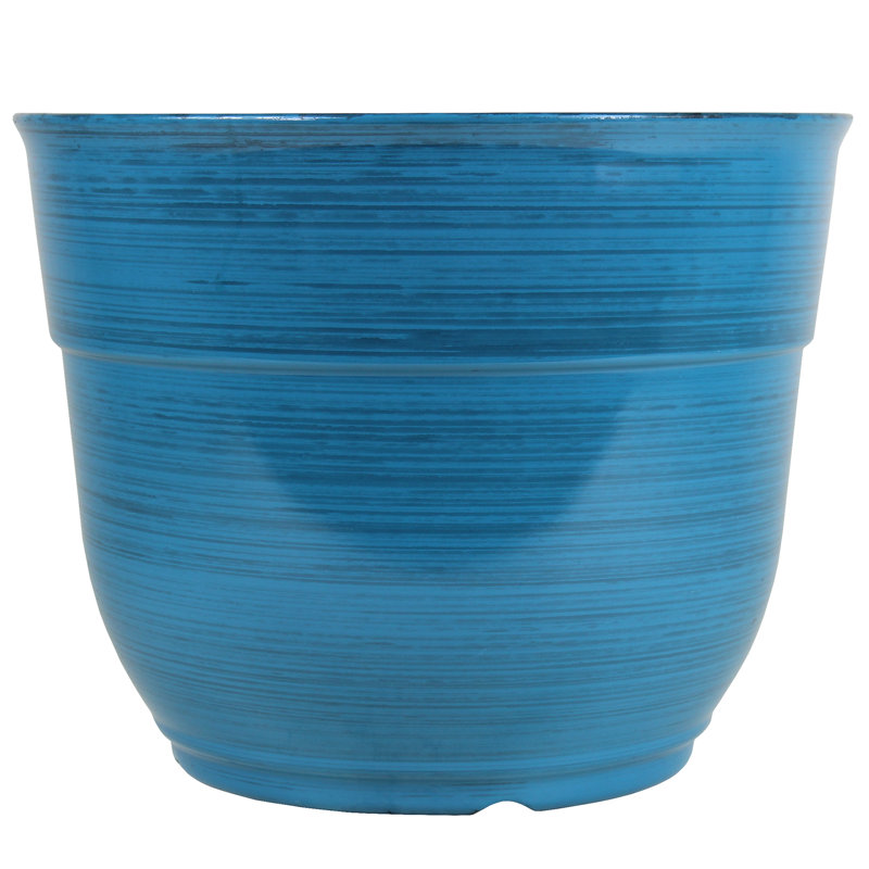 Maisonette Round Pot Planter with Drainage Holes, Dark Blue