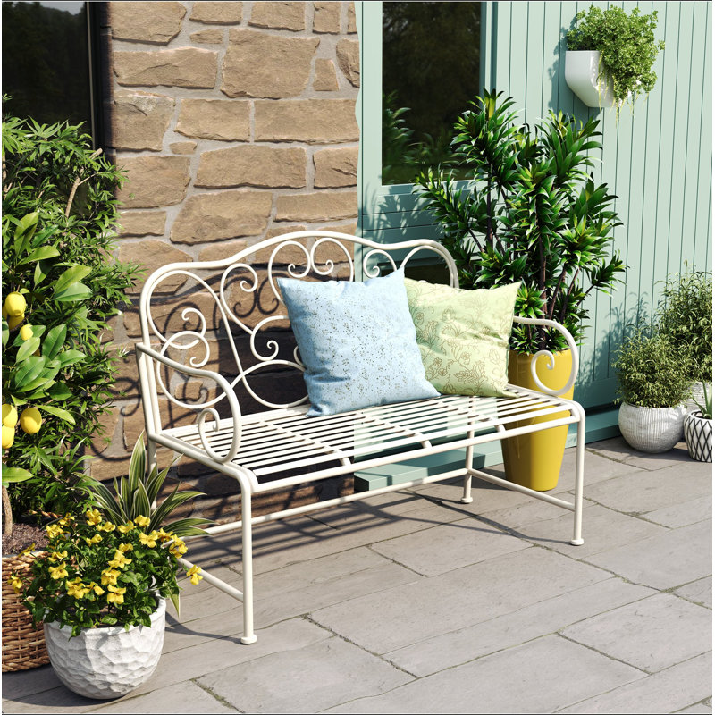 Banc de jardin Sunnydaze, Blanc mat