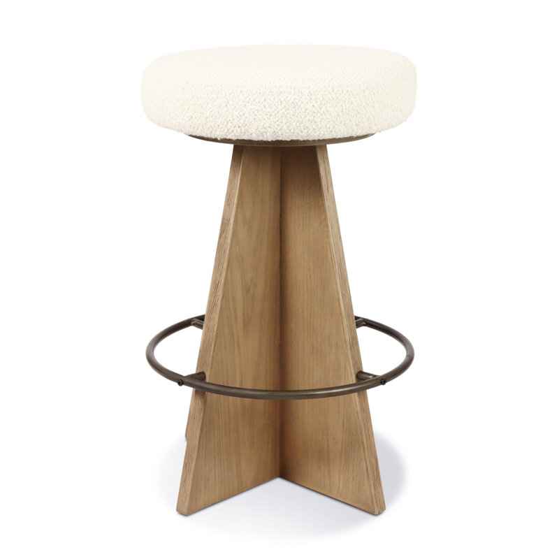 Tabouret pivotant Vega, Brun, Siège blanc / cadre brun, Tabouret de comptoir (siège d'une hauteur de 27,7