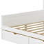 Lit de jour en L pleine grandeur en bois avec sept armoires de rangement et deux tiroirs de rangement, lit multifonctionnel avec bureau d'étude et bibliothèque intégrée, blanc
