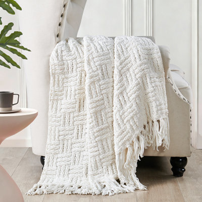 Jeté en tricot Fringe