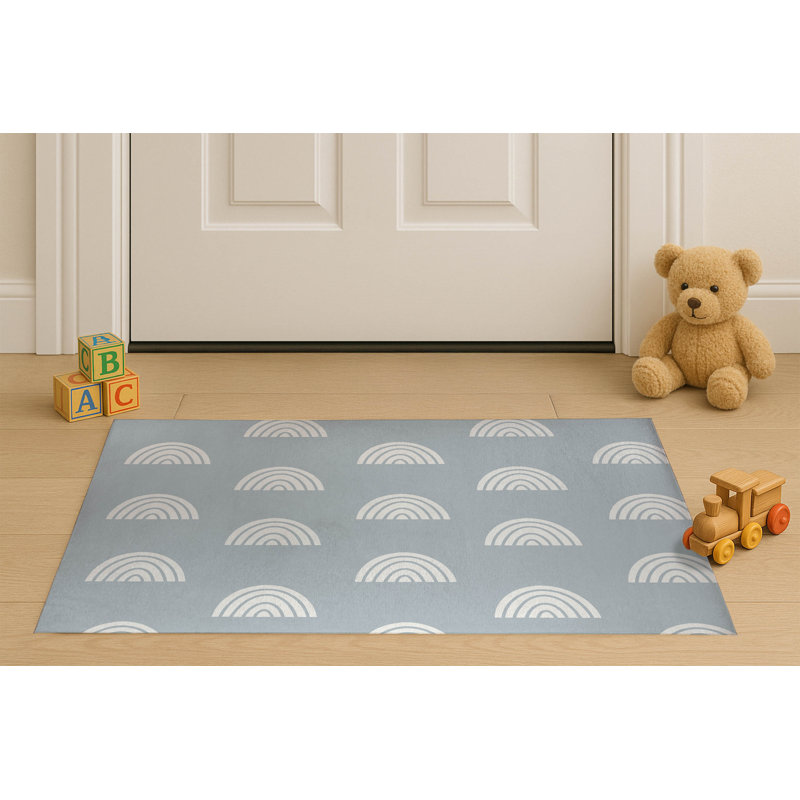 Paillasson Bows, Bleu ardoise, L 60 po x L 84 po