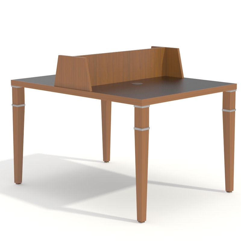 Station de travail pour 2 personnes 40" dos à dos Element, Chêne naturel, Rubis, Blanc givré