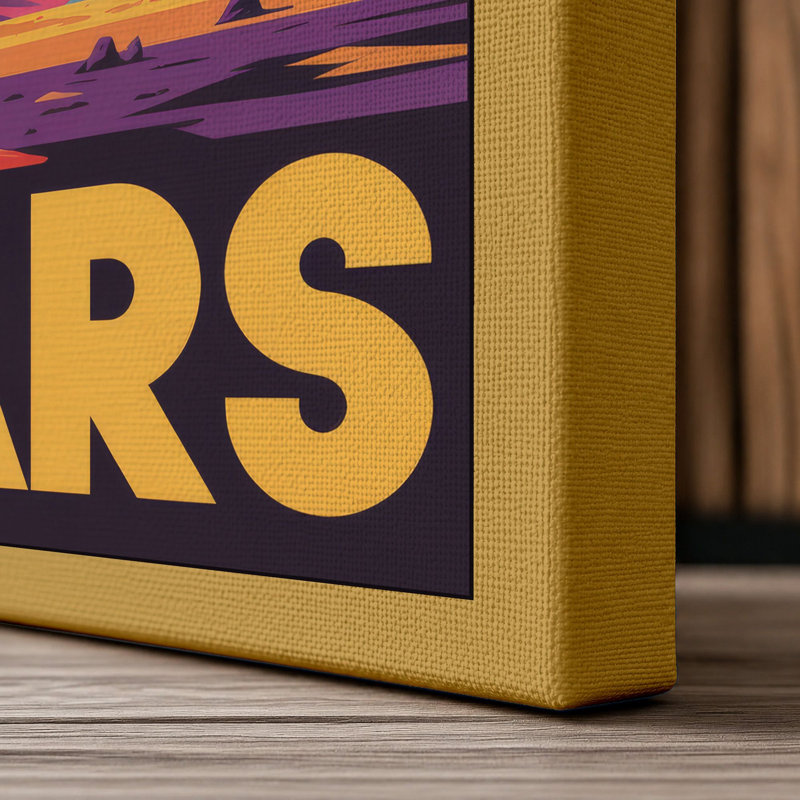 Postcard from Mars Retro - Wrapped Canvas, 30x20 - 76.2 x 50.8 cm, Ochre Border
