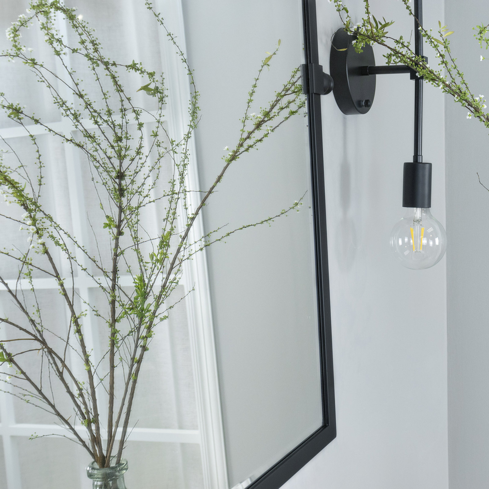 Pivot Accent Mirror, Mattle Black, 30" x 40"