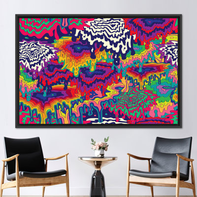 Vibrant Psychedelic Abstract Canvas: Stained Art Tapestry in Bold Colors for Modern Decor