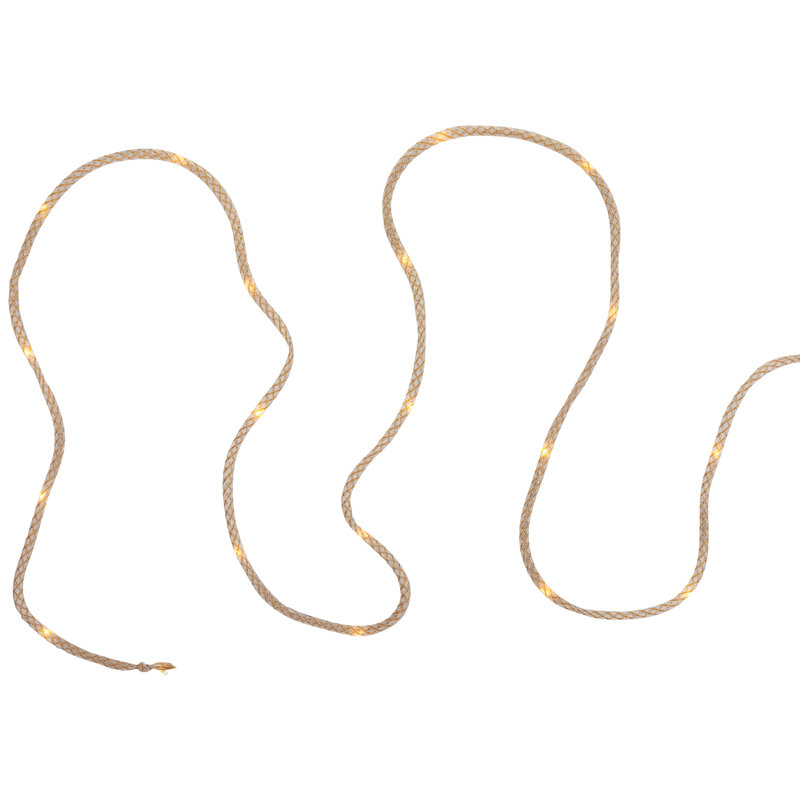 Pre-Lit Battery Operated Rope Christmas Garland - 6.75' - Warm White Lights