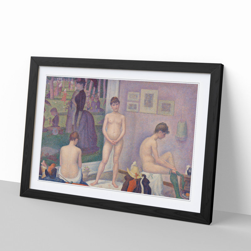 Models by Georges Seurat - Picture Frame Painting, 27cm H x 36cm W x 2cm D, Black
