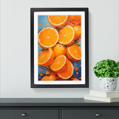 Orange Fruit Abstract - Framed Print