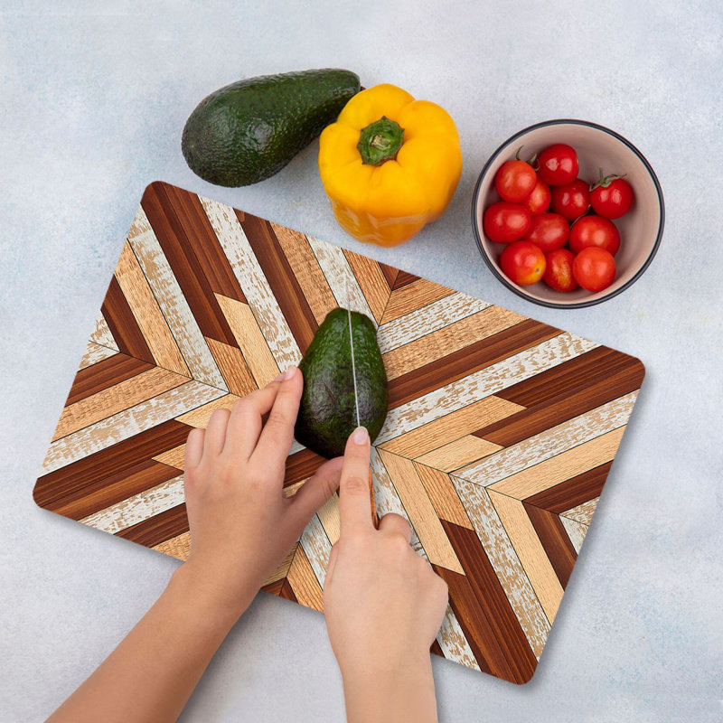 Premium Tempered Glass Cutting Board, 9.8 x 13.8 inches | 100% Antibacterial, Easy Clean, Non-Slip Silicone Feet | Durable Kitchen Essential for Safe Food Preparation, Stylish and Functional Design