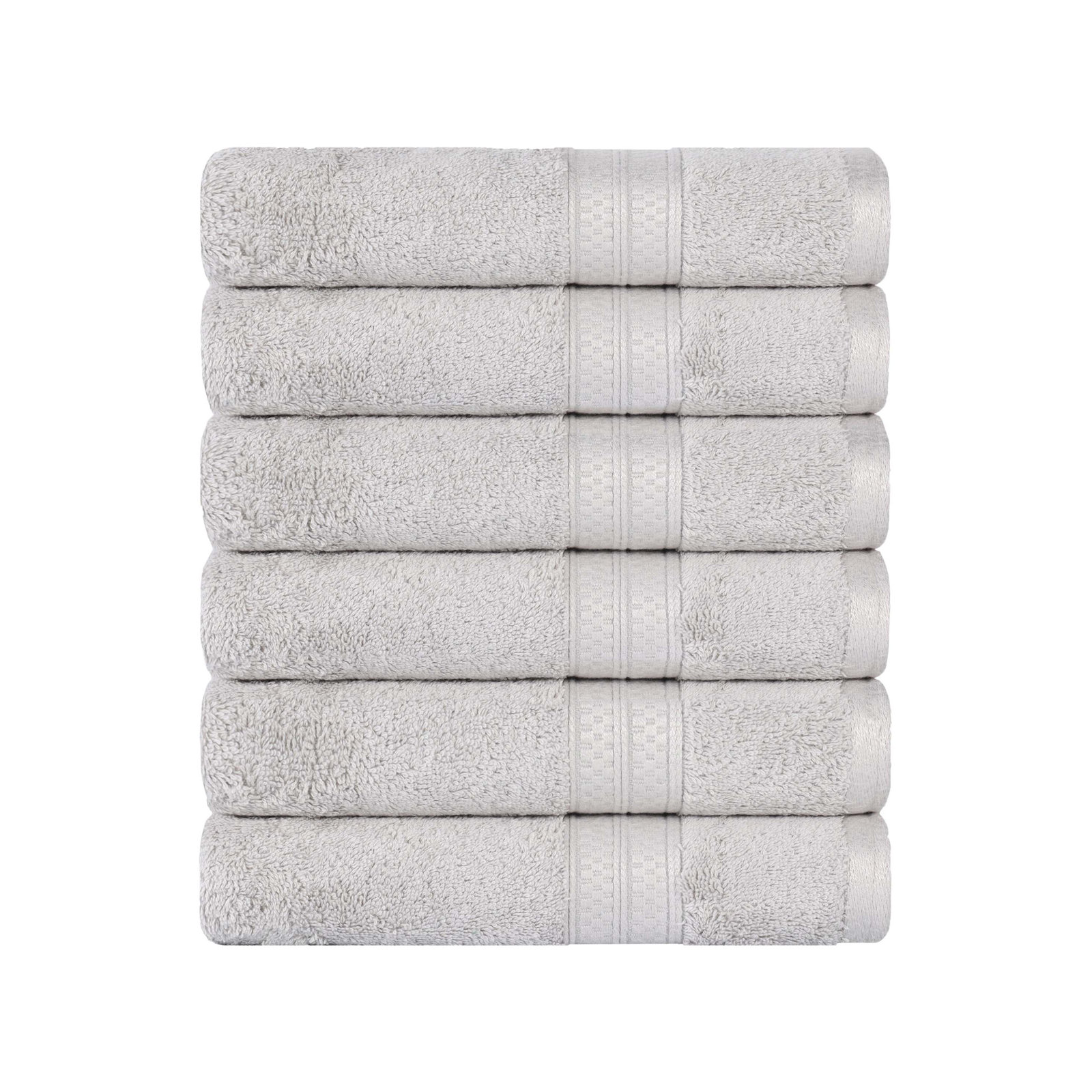 Nolhan Bamboo Cotton Hand Towel Set, Chrome
