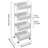 4-Tier Plastic Rolling Utility Cart with Handle, Multi-Functional Storage Trolley, Living Room, Kitchen, Movable Storage Organizer with Wheels-114210617-114210616