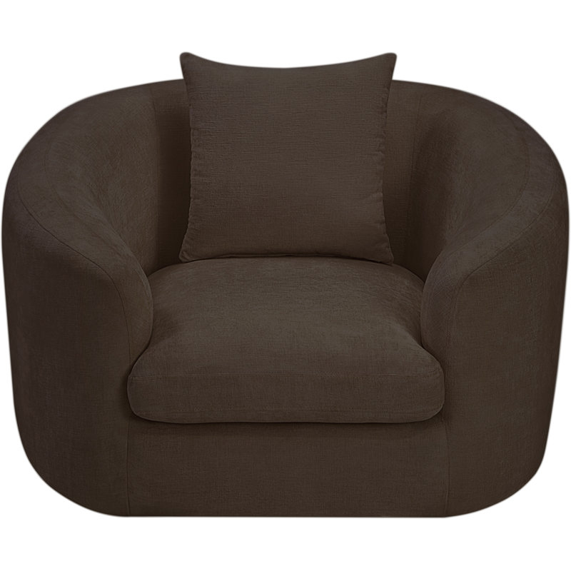 Chaise en tissu Penelope Chenille, Tissu chenille brun