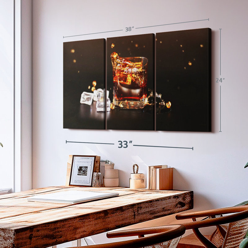«Cold Whiskey Drink» sur toile, H 24 po x l 38 po x P 1,25 po