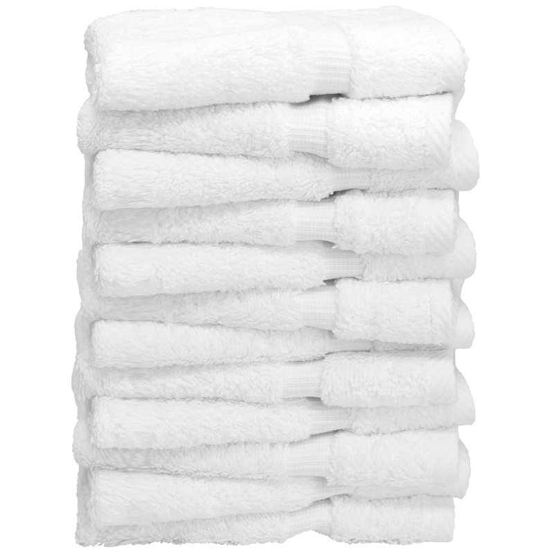 100% Cotton Washcloth Towel Set, White