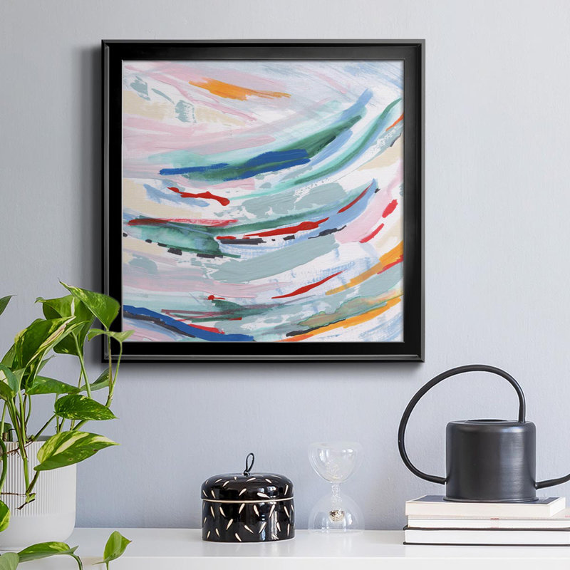 Waterway II - peinture sur toile encadrée, H 17,5 po x l 17,5 po x P 1,5 po, Noir