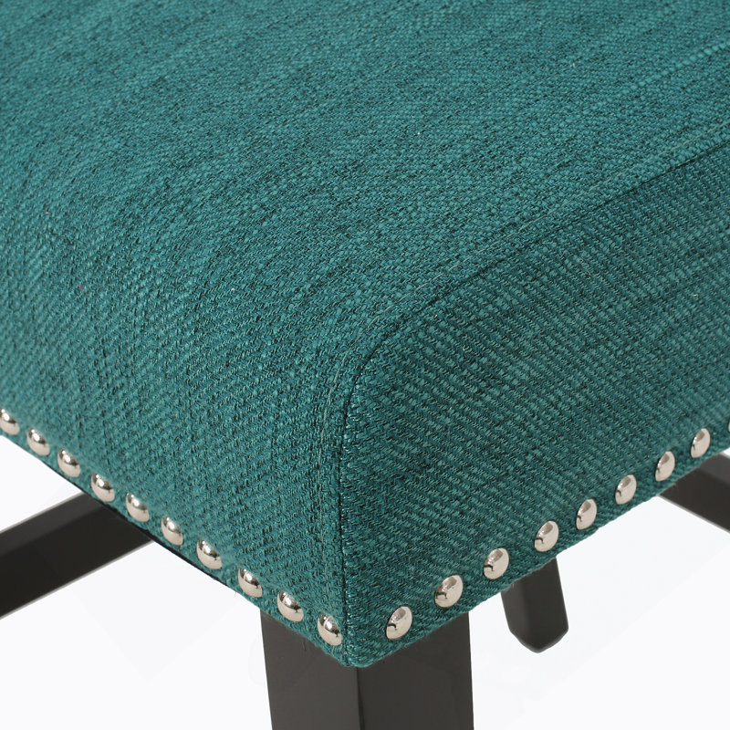 Ensemble de 2 tabourets de comptoir à oreilles capitonnés en tissu, bleu sarcelle, 2, Sarcelle