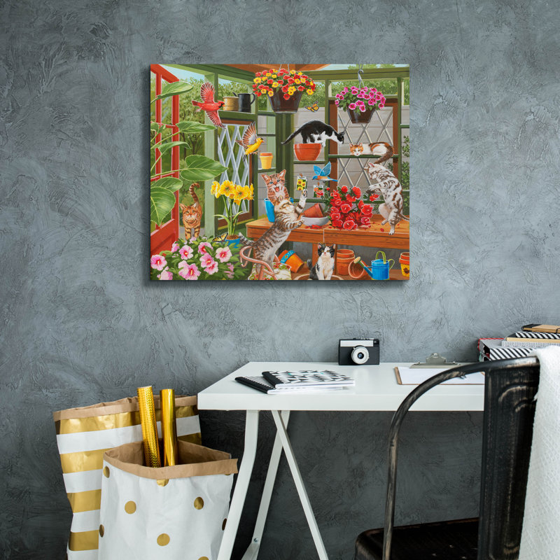 «Mayhem In The Greenhouse» par William Vanderdasson, H 20 po x l 24 po x P 0,75 po