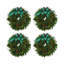 Christmas Wreath Vegan Leather Round Pebble Placemat-536980162