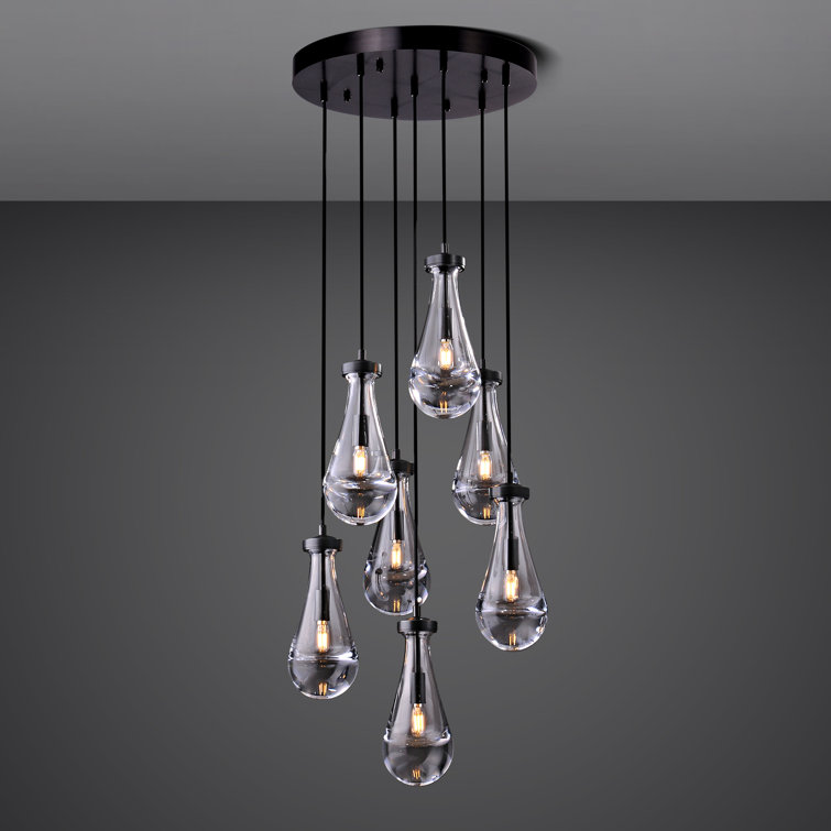 7-Light Dimmable Teardrop Chandelier (Bulbs Include)