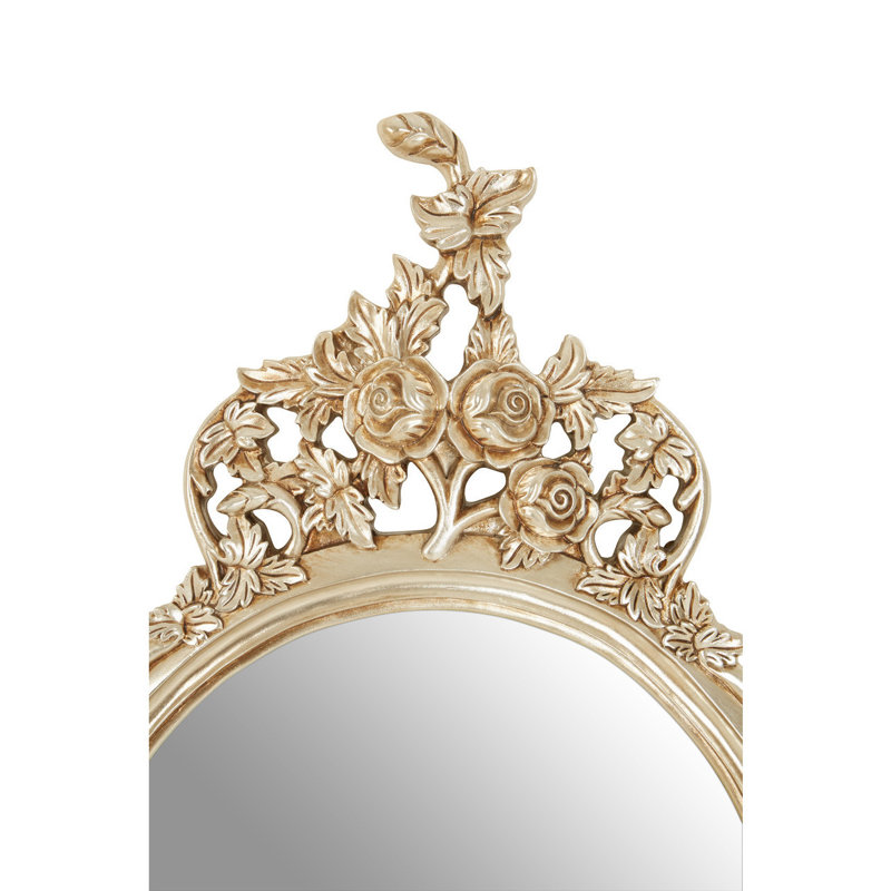 Feathers Flat Wall Mirror, Champagne
